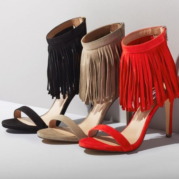 COPY - NWT Steve Madden 'Staarz' Ankle Fringe Sandal - Red Coral - Picture 2 of 2